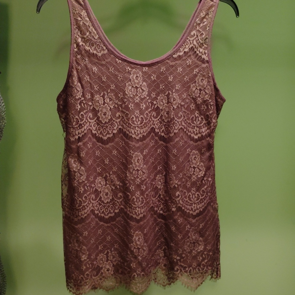 Lace Overlay Tank Top